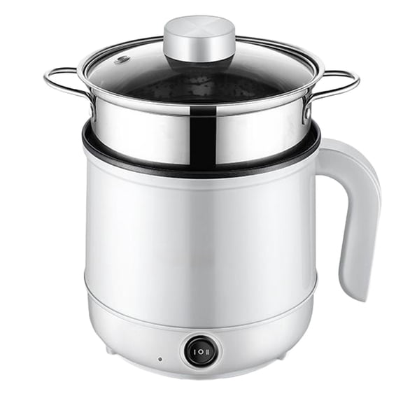 Stainless Steel Non Stick Frying Pans 1.7 Liter Wok with Steam Compartment, 2 Speed Heat Setting, Small Stainless Steel Frying Pan for Dorm Office Travel