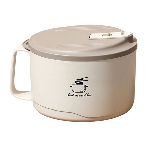 Stainless Steel Noodle Box Cooker Bowl With Lid Handle Filterable Strainer Design Durable Food Grade Dustproof Cover Lightweight Portable For Instant Noodle Soup Pasta Salads Camping Ramen Bowl