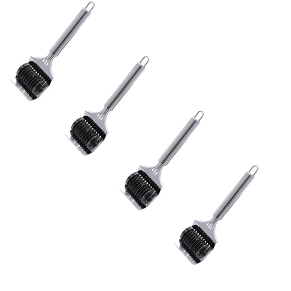 Stainless Steel Noodle Lattice Roller, Pasta Noodle Cutter, Dough Cutter with Comfort Handle, Pasta Spaghetti Maker for Kitchen Cooking Tools, 4 Pcs, 8.66x2.76"