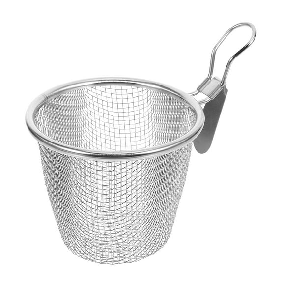 Stainless Steel Noodle Strainer With Handle Fine Mesh Sieve For Pasta Hot Pot Accessories Deep Fryer Scoop Strainer Cooking Utensils Metal Slotted Spoon