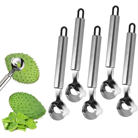 Stainless Steel Nopal Cactus Peeler Tool, Multi-Functional Prickly Pear Leaf Skin Remover and Slicer, Kitchen Gadget for Cleaning, Peeling and Preparing Nopal Leaves