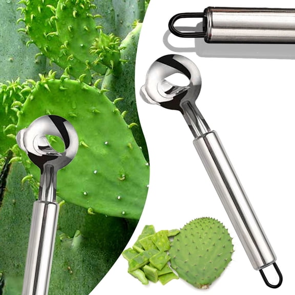 Stainless Steel Nopal Peeler, Manual Noodle Cutter Kitchen Tool, Multifunctional Cactus Thorn Remover for Home Cooking and Gardening, 2 Piece Set