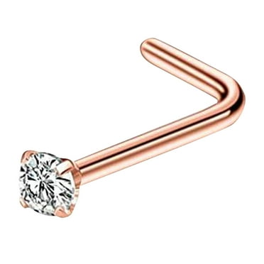 Stainless Steel Nose Rings Hoop Studs Body Piercing Jewelry Nose Ring Hoop For Women,Nostril Piercing Jewelry, Rose Gold