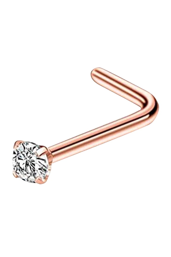 Stainless Steel Nose Rings Hoop Studs Body Piercing Jewelry Nose Ring Hoop For Women,Nostril Piercing Jewelry, Rose Gold