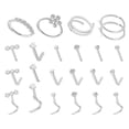 thumbnail image 1 of Stainless Steel Nose Studs 23pcs Set Metallic Tones Jewelry, 1 of 9
