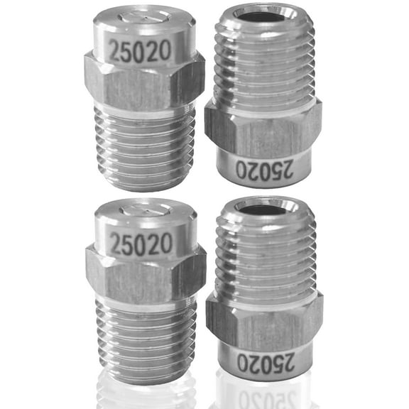 Pressure Washer Stainless Steel ¼” MPT 25 Degree 2.0 Orifice Nozzle Tips 4-Pack