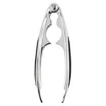 Stainless Steel Nut Cracker, Silver Kitchen Sheller Clip Tool, Stainless Steel Nut Cracker, Double-Hole, Non-Slip Handle, for Walnuts, Almonds, Hazelnuts