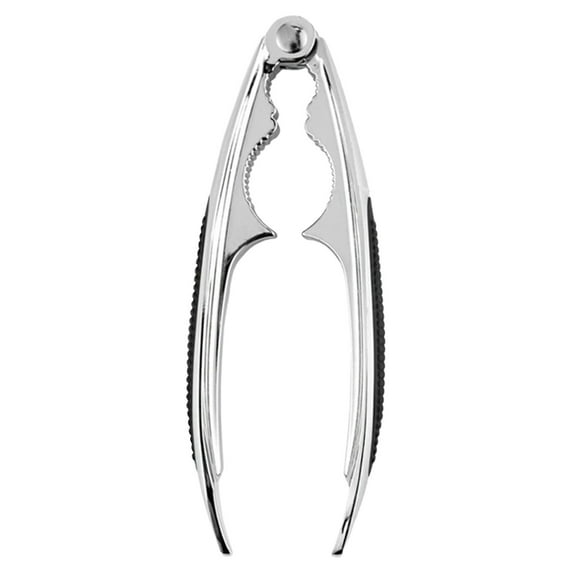 Stainless Steel Nut Cracker, Silver Kitchen Sheller Clip Tool, Stainless Steel Nut Cracker, Double-Hole, Non-Slip Handle, for Walnuts, Almonds, Hazelnuts