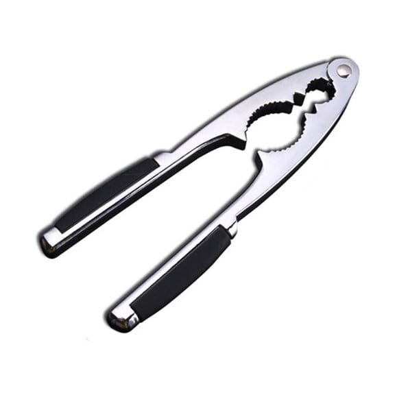 Stainless Steel Nutcracker, Multi-Purpose Shell Opener 6.69 Inch, Heavy Duty Walnut Cracking Plier, Crab And Lobster Shell Remover, Durable Food Processing Tool for Household Use,Silver