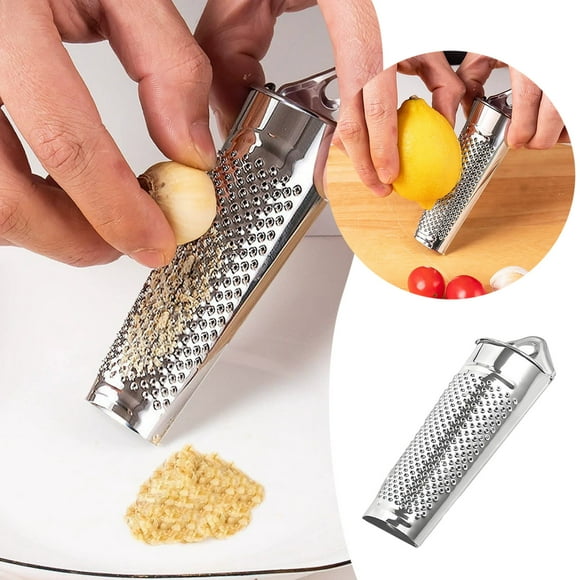 Stainless Steel Nutmeg Grater - Multifunctional Handheld Cheese Shredder with Container for Garlic, Nutmeg, Lemon, Fruits & Vegetables - Durable Kitchen Tool