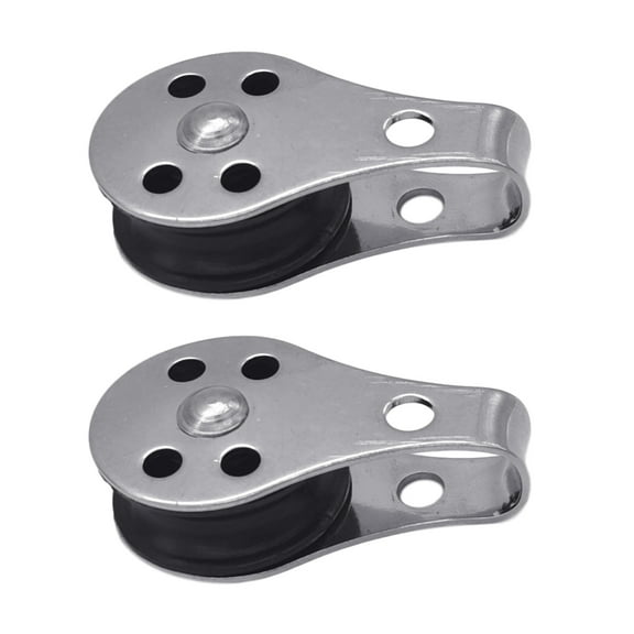 Stainless Steel Nylon Pulley Single Wheel Buckle Bearing Lifting Rope Pulley for Workout Bodybuilding Exercise