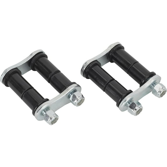 Speedway Motors Chrome Nylon Shackle Kit for 2 Inch Wide Leaf Springs, Front or Rear Fit, 1.5 Inch Bolt Center, 3/4 Inch Nylon Bushings, Pair