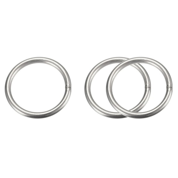 Stainless Steel O Rings, 3 Pack 50mm Outer Dia. 5mm Thickness Welded O-rings