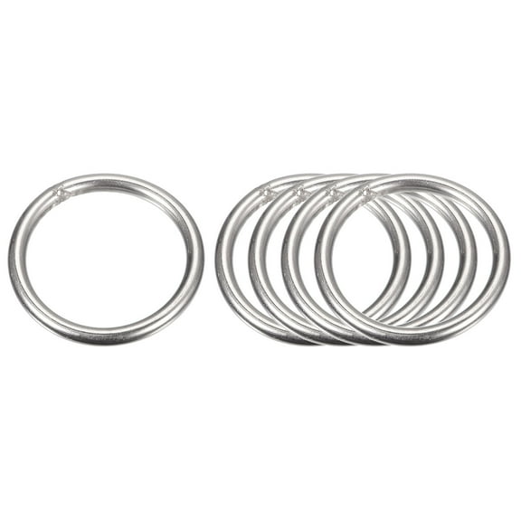 Stainless Steel O Rings, 5 Pack 40mm Outer Dia. 4mm Thick Welded O-rings
