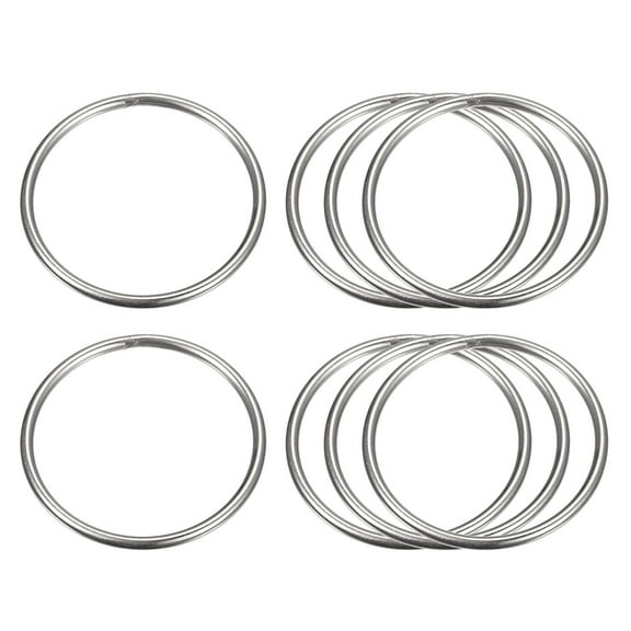 Stainless Steel O Rings, 8 Pack 50mm Outer Dia. 3mm Thick Welded O-rings