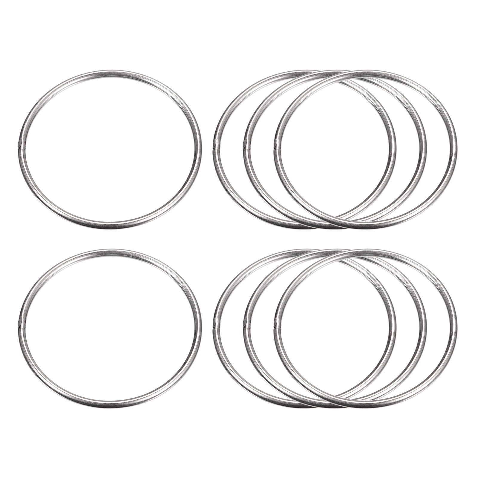 Stainless Steel O Rings, 5 Pack 80mm Outer Dia. 4mm Thickness Welded O-rings