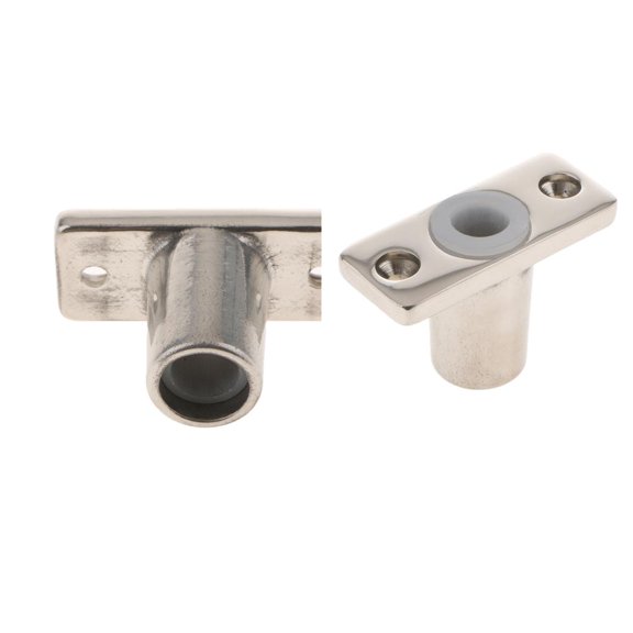 Stainless Steel Oarlock Socket 2 Pieces Rudder Sockets Mount Rudder Plug Socket for Boat Marine