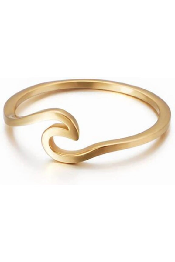 Stainless Steel Ocean Sea Wave Vacation Holiday Promise Statement Ring