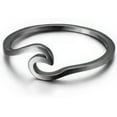 thumbnail image 1 of Stainless Steel Ocean Sea Wave Vacation Holiday Promise Statement Ring, 1 of 2