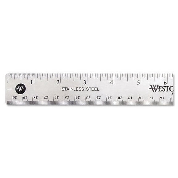 Stainless Steel Office Ruler With Non Slip Cork Base, Standard/metric, 12" Long | Bundle of 2 Each