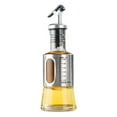 thumbnail image 1 of Stainless Steel Oil Bottle with Measurement Scale - Automatic Opening Nozzle, Easy One-Handed Use, Durable Glass and Stainless Steel Construction, 1 of 6
