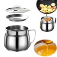 thumbnail image 1 of Stainless Steel Oil Filter Container, Heat‑Resistant Can with Built‑in Mesh Strainer Lid, for Used Frying Oil Filtering & Storage, Countertop Placement and Kitchen Stove‑Side Cooking Work, 1 of 9