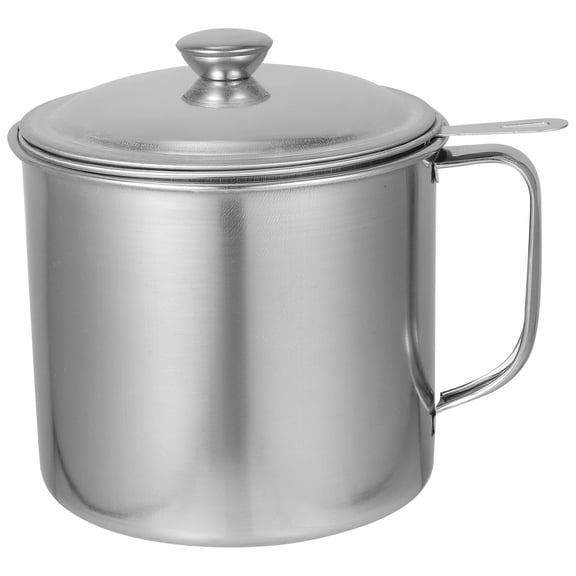 Stainless Steel Oil Filter Pot with Mesh Strainer for Grease Recycling and Gravy Skimming Kitchen Container