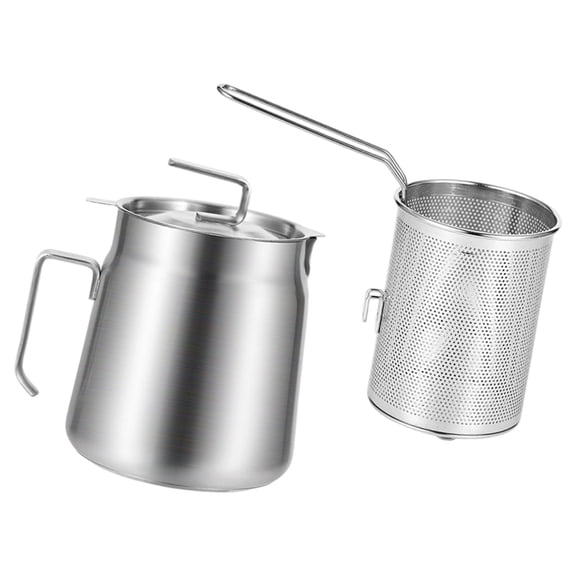 Stainless Steel Oil Filter Pot and Frying Basket Professional Kitchen Tool