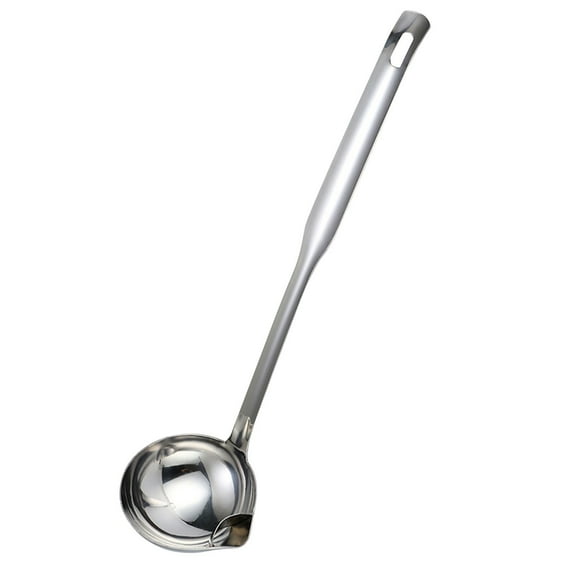 Stainless Steel Oil Separator Soup Ladle,Gravy Separator Ladle,Gravy Food Fat Separator Skimmer Spoon,Grease Strainer Separater Hot Pot Oil Filter Spoon, For Home Kitchen,12.2 Inch,(304 Material)