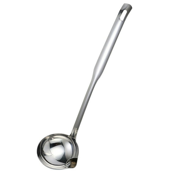 Stainless Steel Oil Separator Soup Ladle,Gravy Separator Ladle,Gravy Food Fat Separator Skimmer Spoon,Grease Strainer Separater Hot Pot Oil Filter Spoon, For Home Kitchen,12.2 Inch,(304 Material)
