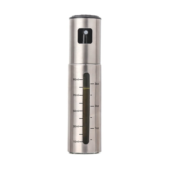 Stainless Steel Oil Sprayer for Cooking, Olive Oil Dispenser Bottle with Scale, Refillable Mister Spritzer for Grilling Baking Roasting Air Fryer, Kitchen Spray Bottle, 7.1"