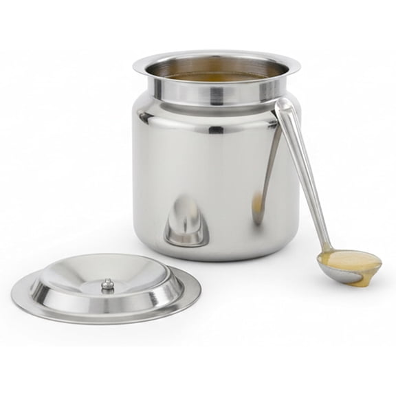 Stainless Steel Oil and Ghee Container for Kitchen I Multipurpose Oil Container with Lid I Capacity of 13 oz