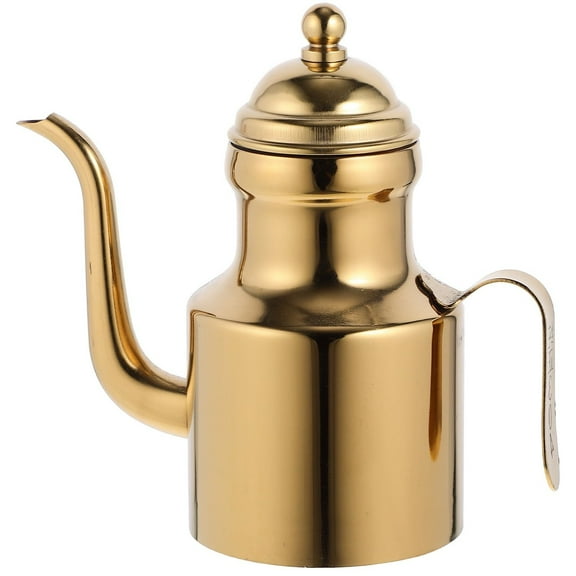 Stainless Steel Olive Oil Dispenser Bottle Long Mouth Oil Drip- Pouring Oil Pot Leakproof Oil Pot for Kitchen Cooking BBQ (11oz/310ml, Silver)