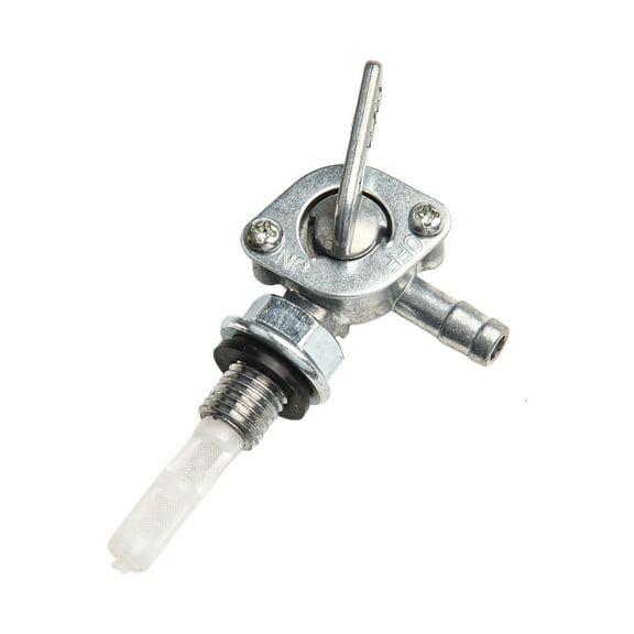 Stainless Steel On/Off Fuel Shutoff Valve Faucet Replacement Engine Fuel Tank Switch M10x1.25 Inlet 1/4\" Hose Barb Outlet 90 Degree Rotation for Generator Gas Engine Tanks