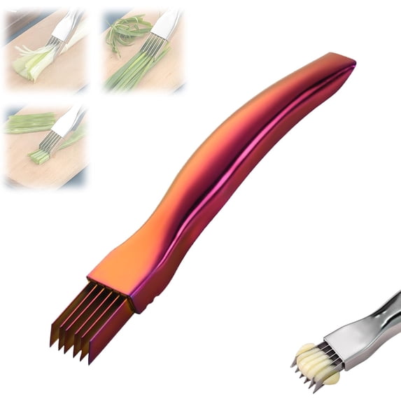 Stainless Steel Onion Cutter, 2026 New Shred Silk for Vegetable, Household Multifunctional Food Slicer Gadget, Home Kitchen Cutter Sharp Scallion Shredding