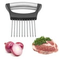 thumbnail image 1 of Stainless Steel Onion Holder, Fruits Veg Meat Tomato Cutter, Slicer Peeler Chopper with 10 Prongs Handy, Kitchen Gadgets Safety Cooking Tools, 1 of 9