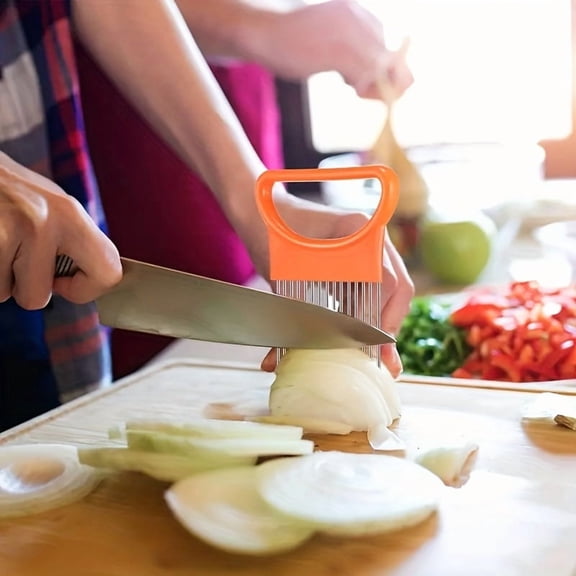 Unbranded Stainless Steel Onion Holder for Slicing with Non-Slip Grip, 1-Count