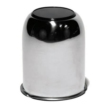 Stainless Steel Open Center Hub Cap For 4.25" Bore Wheel Rims - Chrome Button (KE-90077C)