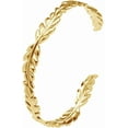 thumbnail image 1 of Stainless Steel Open Cuff Olive Tree Leaf Style Adjustable Size Bangle Bracelet, 1 of 1