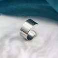 thumbnail image 1 of Stainless Steel Open Cuff Ring Wide Band Men Women Adjustable Size R58, 1 of 3