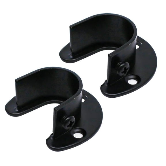 Stainless Steel Open Flange Rod Holder Brackets for Wardrobe Closet Curtain Shower Rod - Heavy Duty Flange Supports