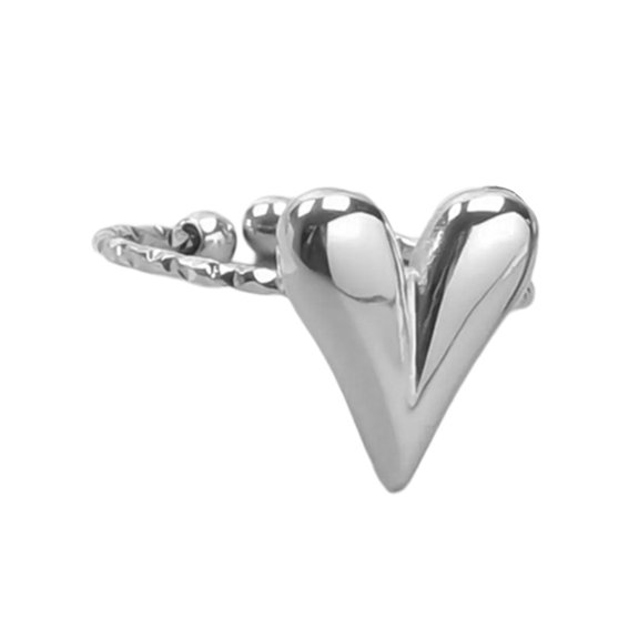 Stainless Steel Open Rings Dainty Love Heart Rings Fashion Rings Adjustable Opening Rings Suitable for Any Occasion