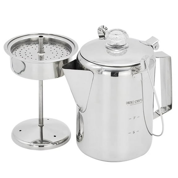 Stainless Steel Outdoor Coffee Pots Percolator Large Capacity Coffee Maker with Handle for Convenient Campfires Brewing