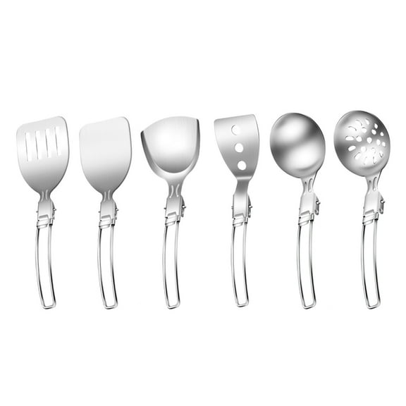 Stainless Steel Outdoor Cooking Foldable Utensils Set for Camping, Picnics and Backpacking Space Saving Cookware Set