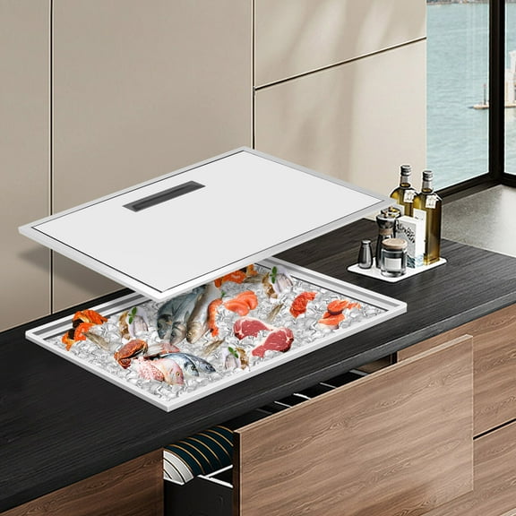 Stainless Steel Outdoor Indoor Drop-in Ice Chest Cooler Party bar Ice Bin Drop-in Ice Chest w/Lid