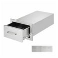 thumbnail image 1 of 14x8.5 Inch Outdoor Kitchen Drawers, Stainless Steel Double Drawer, Flush Mount for BBQ Island, 14W x 8.5H x 23D Inch, 1 of 7