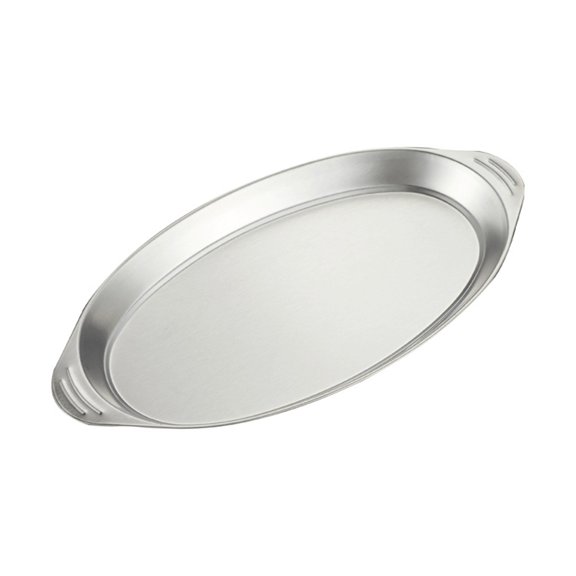 Stainless Steel Oval Fish Serving Tray With Nonslip Handles Dishwasher Safe Rusts Resistant Dish For Family Gatherings