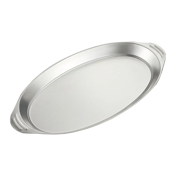 Stainless Steel Oval Fish Serving Tray With Nonslip Handles Dishwasher Safe Rusts Resistant Dish For Family Gatherings