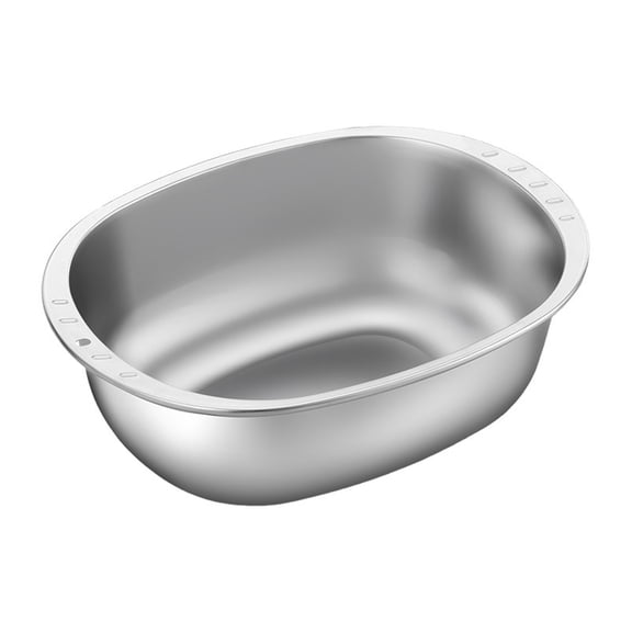 Stainless Steel Oval Mixing Bowl Large Capacity Kitchen Utility Basin for Food Preparation and Serving