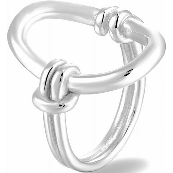 Stainless Steel Oval Shaped Open Karma Style Promise Anniversary Statement Wrap Ring